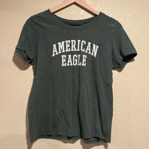 American Eagle Outfitters Dark Green Logo Tee